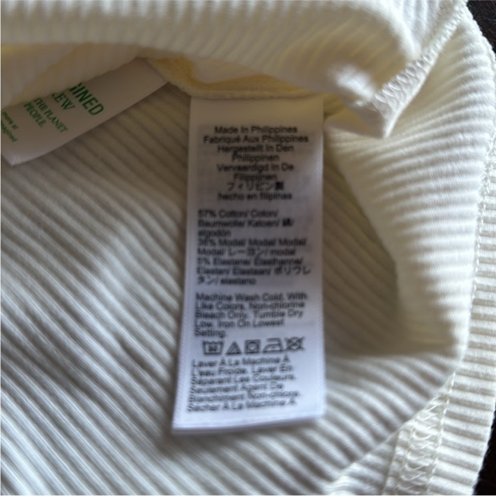 J. Crew Cream One-Shoulder Ruffle Ribbed Top - Picture 4 of 6